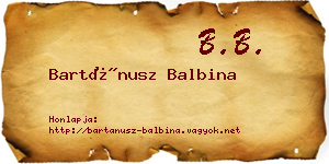 Bartánusz Balbina névjegykártya